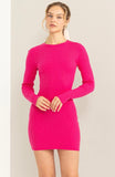 ‘Tickle Me Pink’ Ribbed Mini Dress