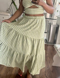 Lime Twist Front Gingham 2 PC Set