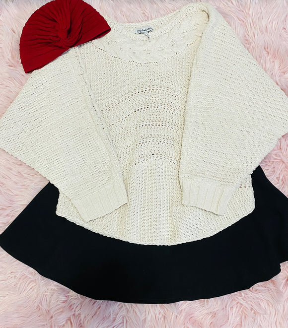 Cream Cozy Accent Sweater