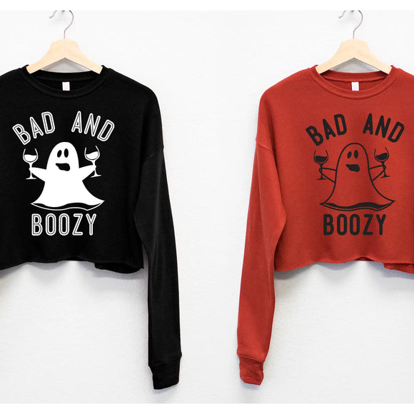 Bad and Boozy Crop Sweatshirt