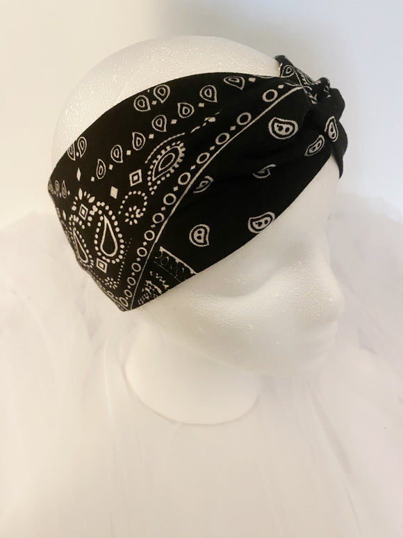 Black Paisley Headband