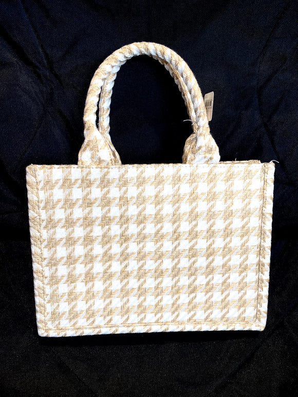 Small Beige Checkered Bag