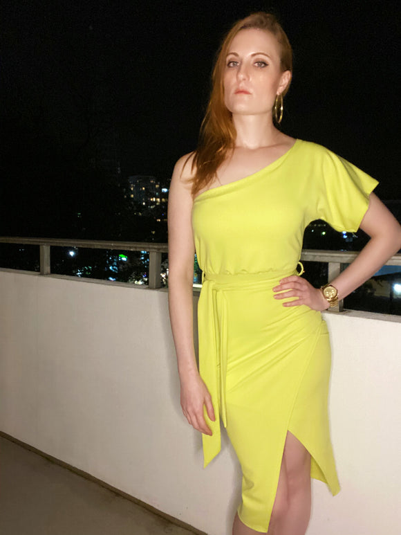 Elegant Yellow Bodycon Dress