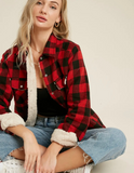 Red Buffalo Plaid Sherpa-Lined Shacket