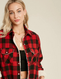 Red Buffalo Plaid Sherpa-Lined Shacket