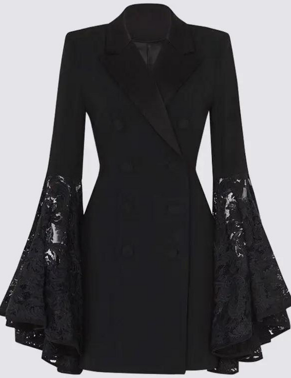Black Widow Lace Sleeve Blazer