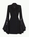 Black Widow Lace Sleeve Blazer