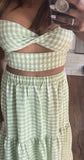 Lime Twist Front Gingham 2 PC Set