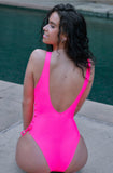 Neon Pink One Piece Bathing Suit