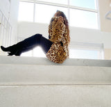 Leopard Print Faux Fur Mid-length Coat