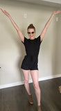 Black Short Sleeve Romper