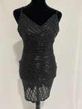 Black Sequin Bodycon Dress