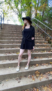 Black Semi Sheer Blouse