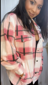 Pink Plaid Shacket