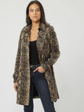 Camel Snake Print Trench Coat