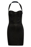 Black Shimmer Bodycon Dress