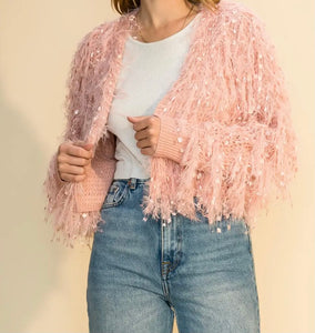 Pink Dream Shaggy Cardigan