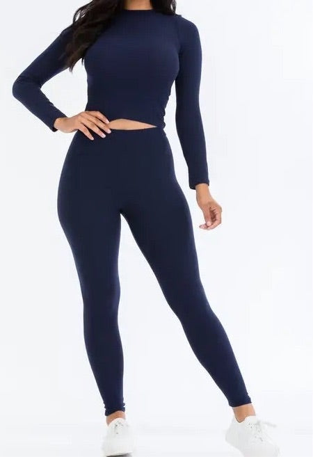 Cozy Navy Blue 2 PC Set