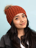 Textured Beanie With Pom Pom