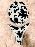 Cow Print Bikini Set