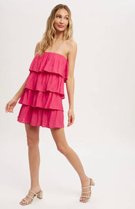 Hot Pink Tiered Romper