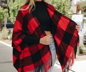 Red Buffalo Plaid Kimono