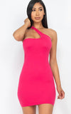 Pink Asymmetric Bodycon Dress